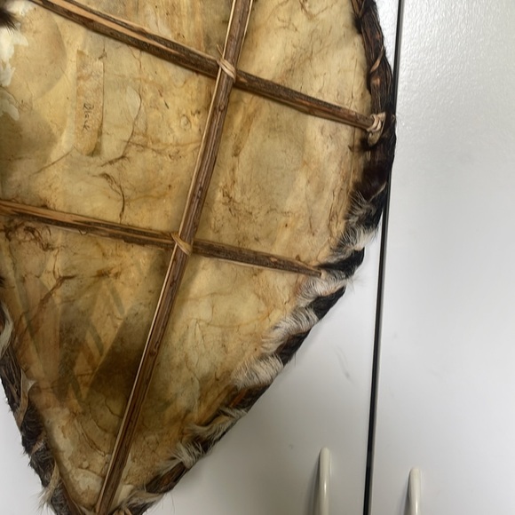 Handmade African shield. Fur and hand painted.   Decor.  Costume.  Tribal. - Picture 2 of 3